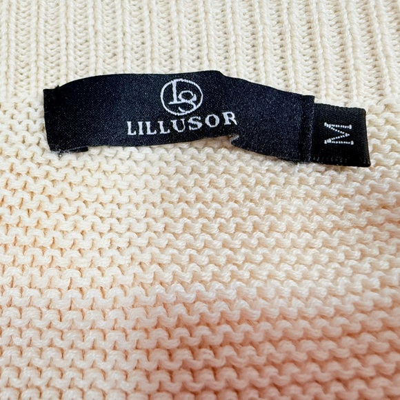 Women’s crop Lantern sleeve cream cardigan size M - Picture 4 of 7